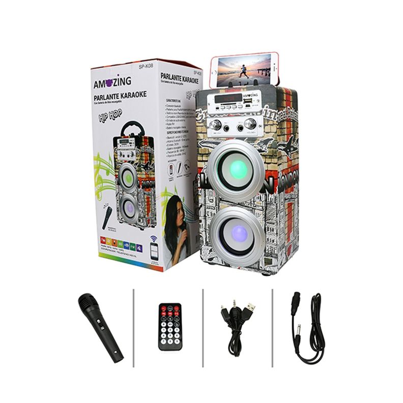 Parlante bluetooth karaoke HIP-HOP. GB-0