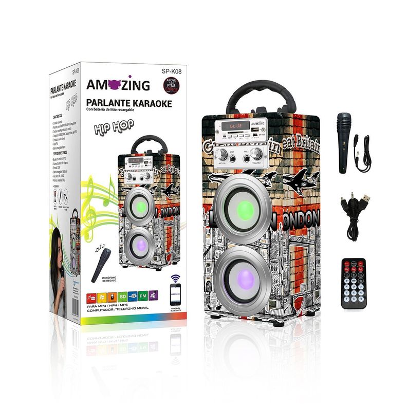 Parlante bluetooth karaoke HIP-HOP. GB-1