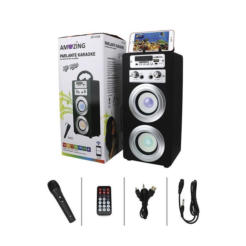 Parlante bluetooth karaoke HIP-HOP. Negro-3