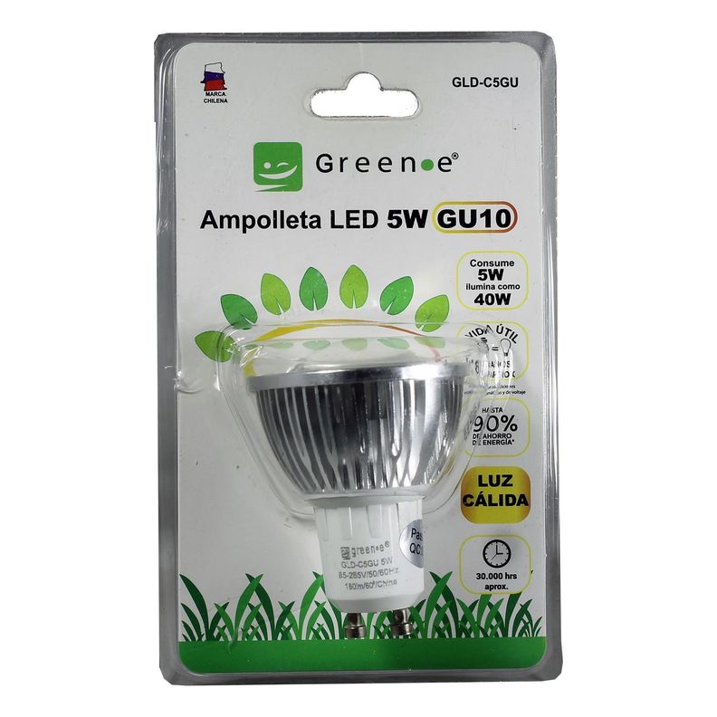 Ampolleta LED 5W GU10 Cálida / X 3 Unidades-1