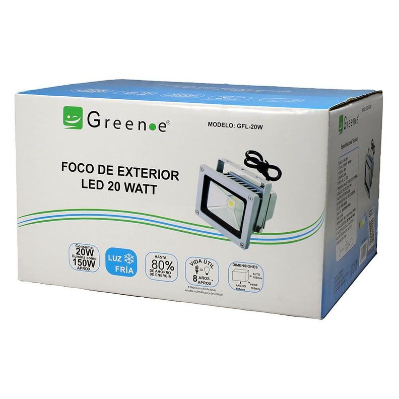 Focos Exterior de 20w. X 4 unidades. Luz Fría-1