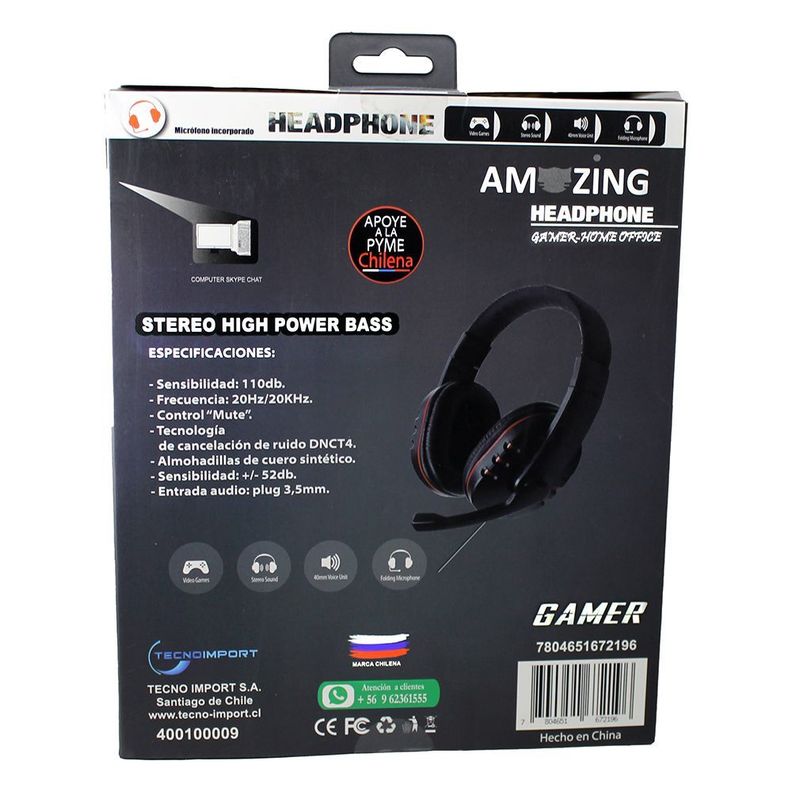 Audífono Gamer con micrófono. Para Videojuegos-3