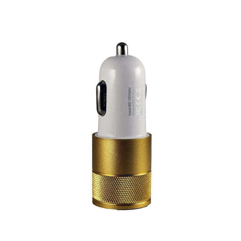 Cargador portátil de carga rápida para vehículos. Tipo C USB Dorado-1