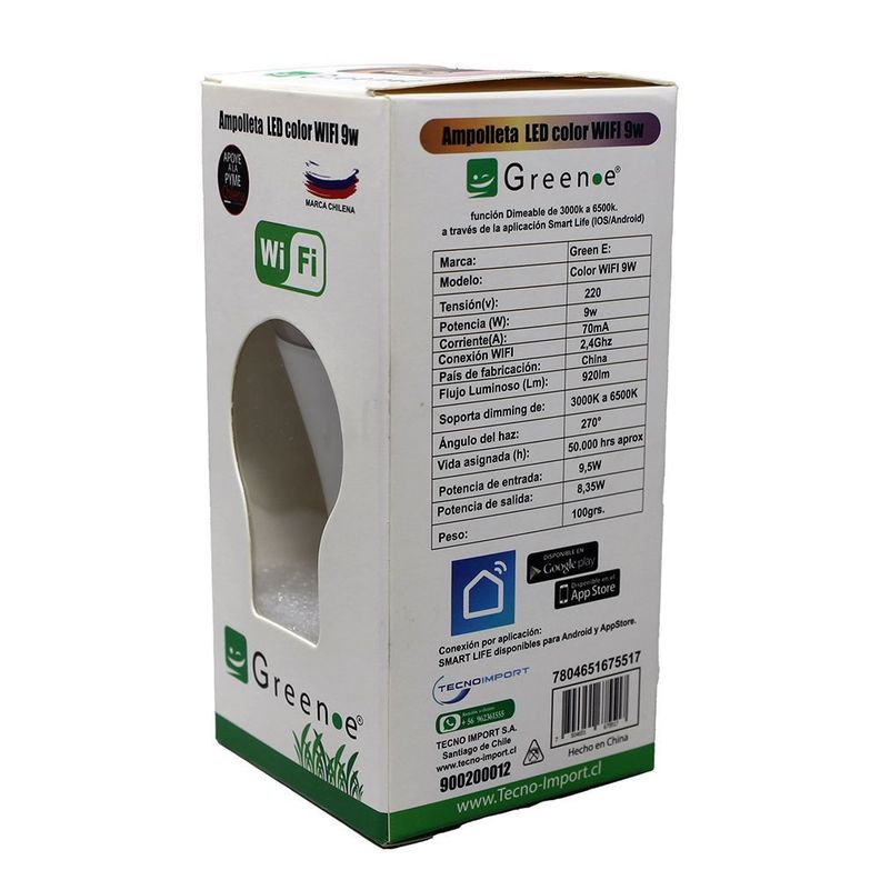 Ampolleta WIFI 9W.E-27. Multicolores.-1