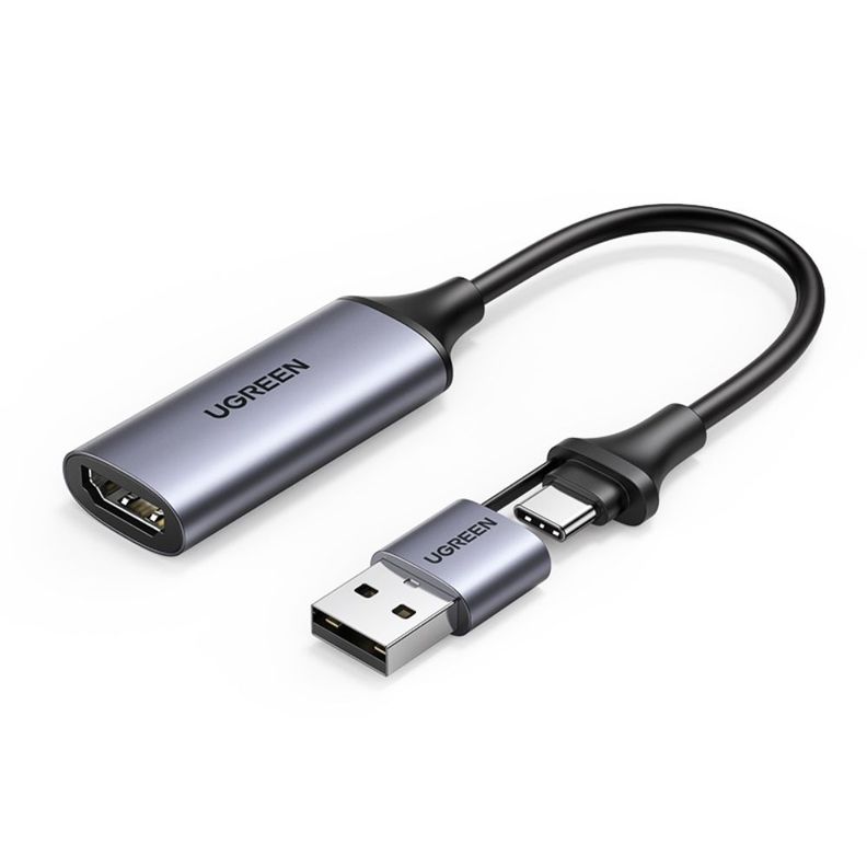 CAPTURADORA DE VIDEO HDMI 4K/60HZ / USB-C + ADAPTADOR USB-A 1080P/30HZ UGREEN CM489-0