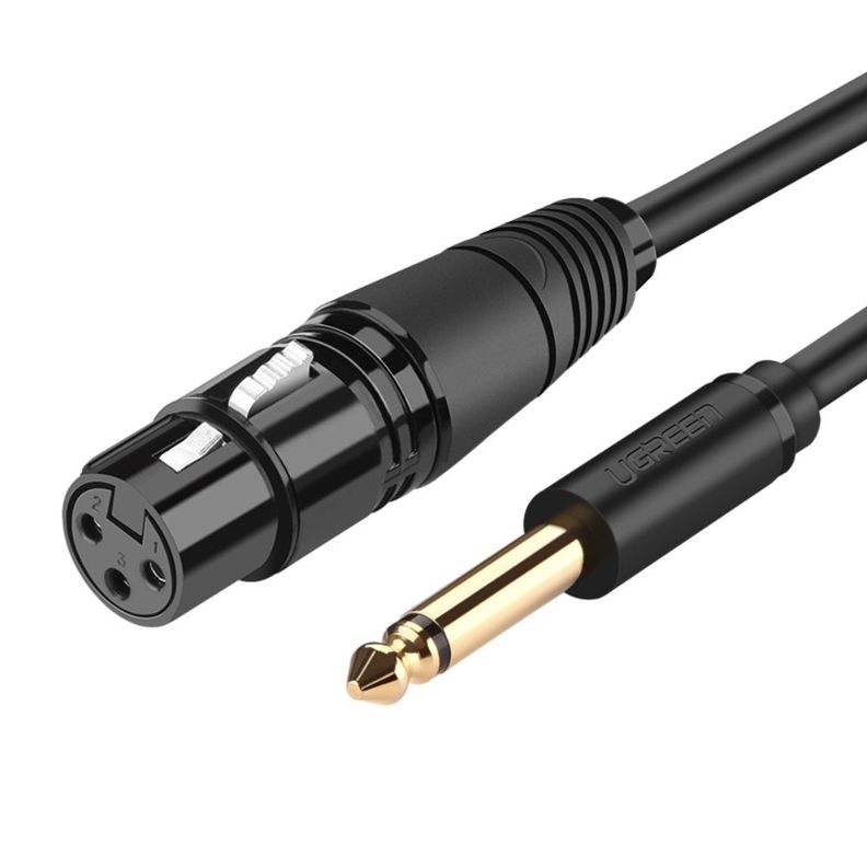 CABLE DE AUDIO M/H PLUG 6.3MM/XLR 2M BLINDADO NEGRO UGREEN AV131