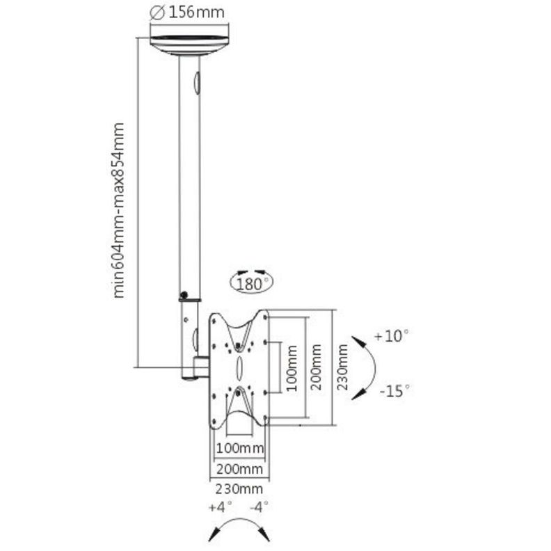 SOPORTE TV TECHO 23P - 42P-1