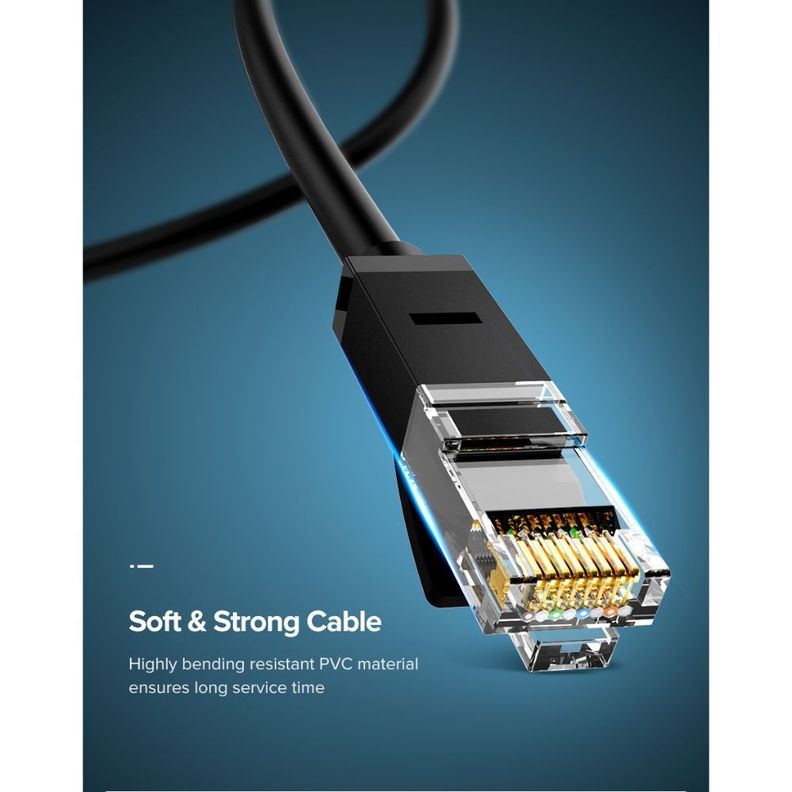 CABLE DE RED 25M CAT6 (1000MBPS) NEGRO UGREEN NW102-2