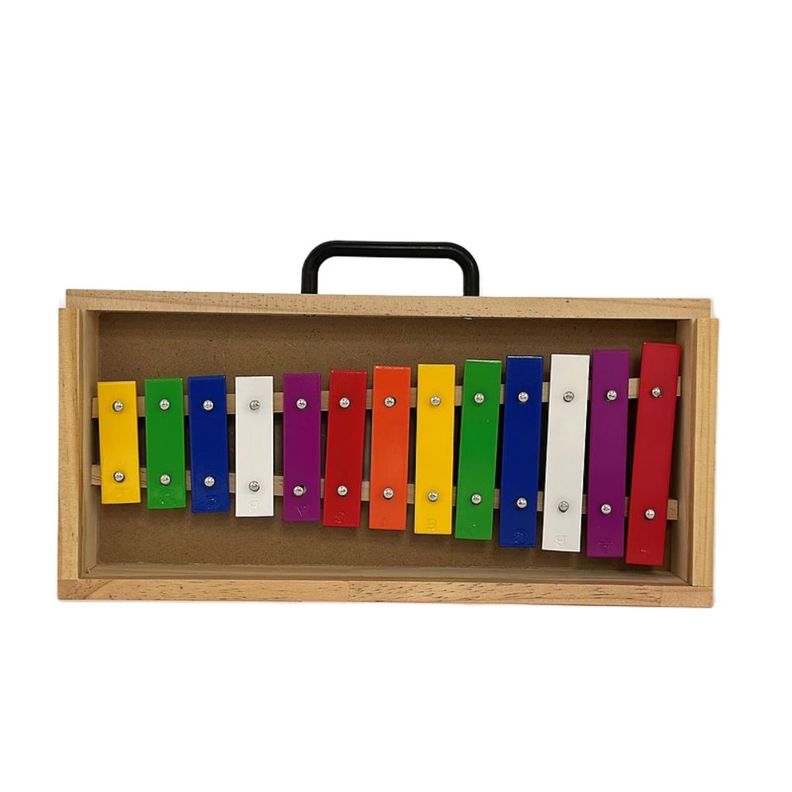 METALOFONO 13 NOTAS COLOR CAJA MADERA ALAGUEZ-0