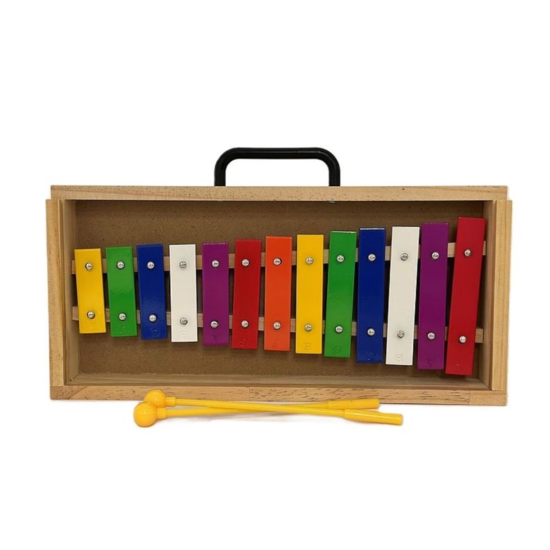 METALOFONO 13 NOTAS COLOR CAJA MADERA ALAGUEZ-1