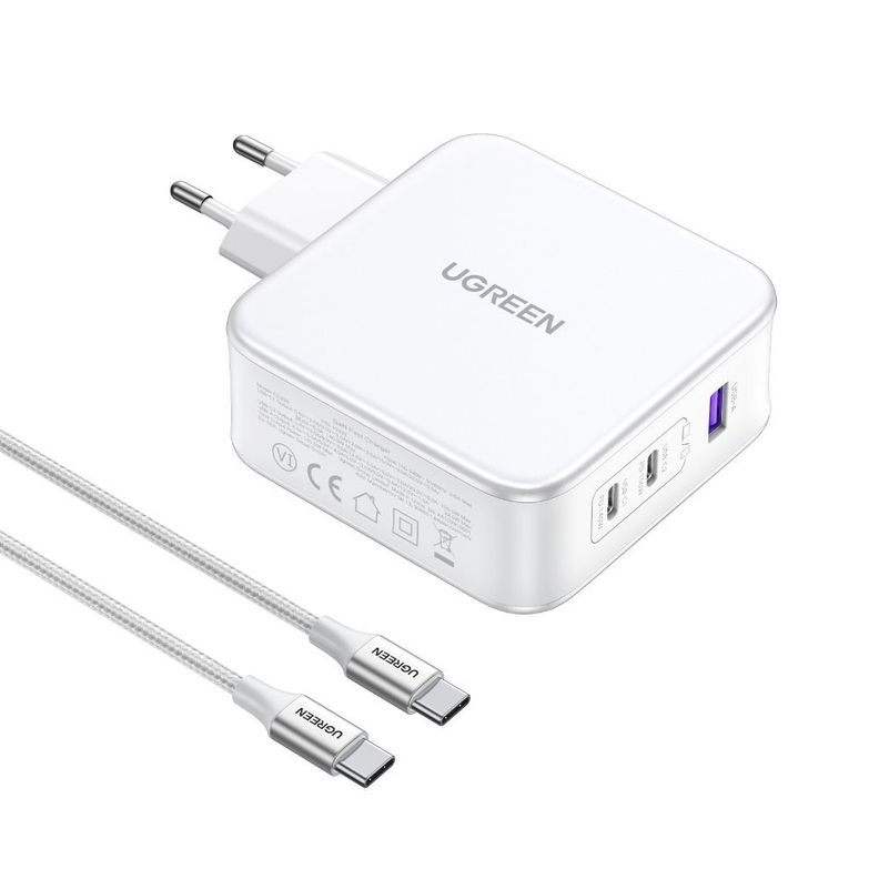 CARGADOR GAN TECH FAST 140W 2 USB-C / USB-A BLANCO UGREEN CD289-15339-1