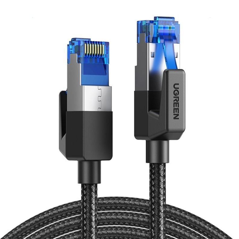 CABLE DE RED 3M CAT8 F/FTP (40GBPS) TRENZADO NEGRO UGREEN NW153