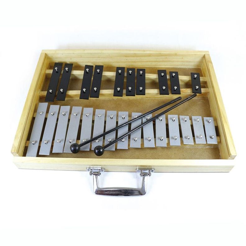 METALOFONO 25 NOTAS GRIS/NEGRO CAJA MADERA ALAGUEZ-0