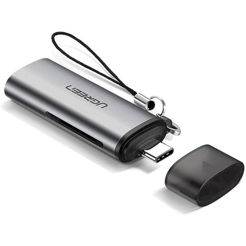 LECTOR 2EN1 MULTI-TARJETA DE MEMORIA USB-C 3.1 (SD/MICROSD) ALUMINIO SILVER UGREEN CM184-1