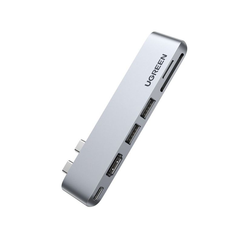 ADAPTADOR DUAL USB-C / HDMI + 2USB-A 3.0 + (SD/MICROSD) + USBC MACBOOK PRO/AIR UGREENCM380-0
