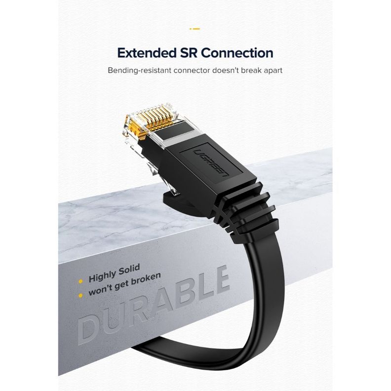 CABLE DE RED 30M CAT6 (1000MBPS) NEGRO UGREEN NW102-1