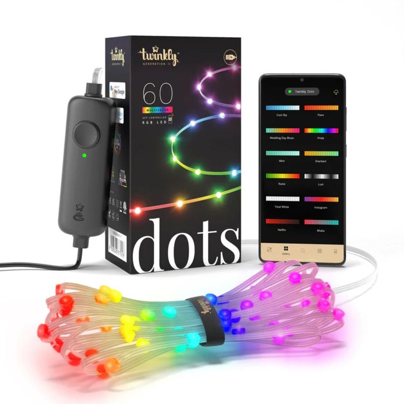 DOTS CADENA 60 LED RGB CABLE TRANSPARENTE USB-A TWINKLY TWD060STP-T-0