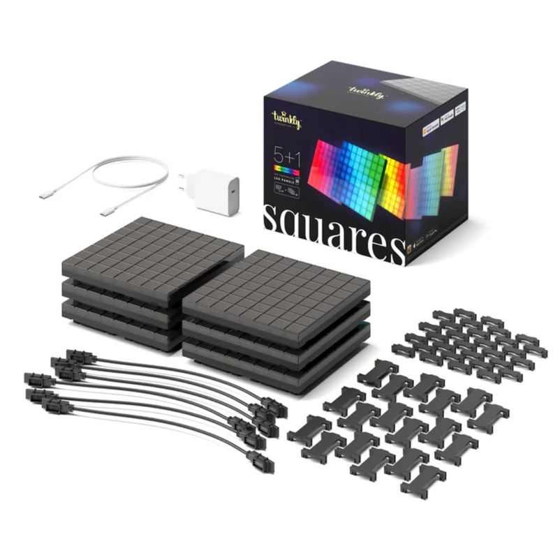KIT STARTER PANELES 1X5 LED RGB TWINKLY SQUARES TWQ064STW-07-BEU-0