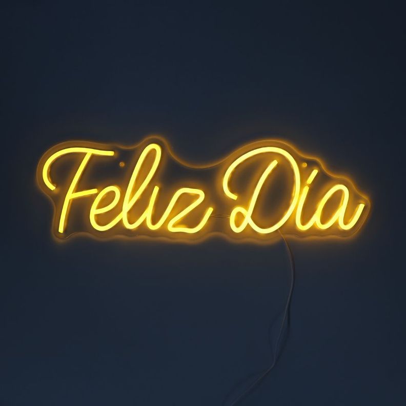 LETRERO ESTILO NEON FELIZ DÃA AMARILLO GEN-1