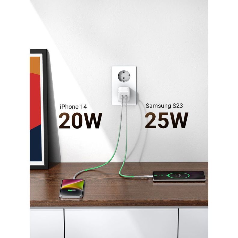 CARGADOR 45W NEXODE GAN TECH PD 2 USB-C BLANCO UGREEN CD294-15327-2