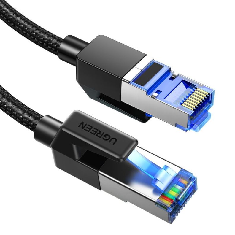 CABLE DE RED 5M CAT8 F/FTP (40GBPS) TRENZADO NEGRO UGREEN NW153-0