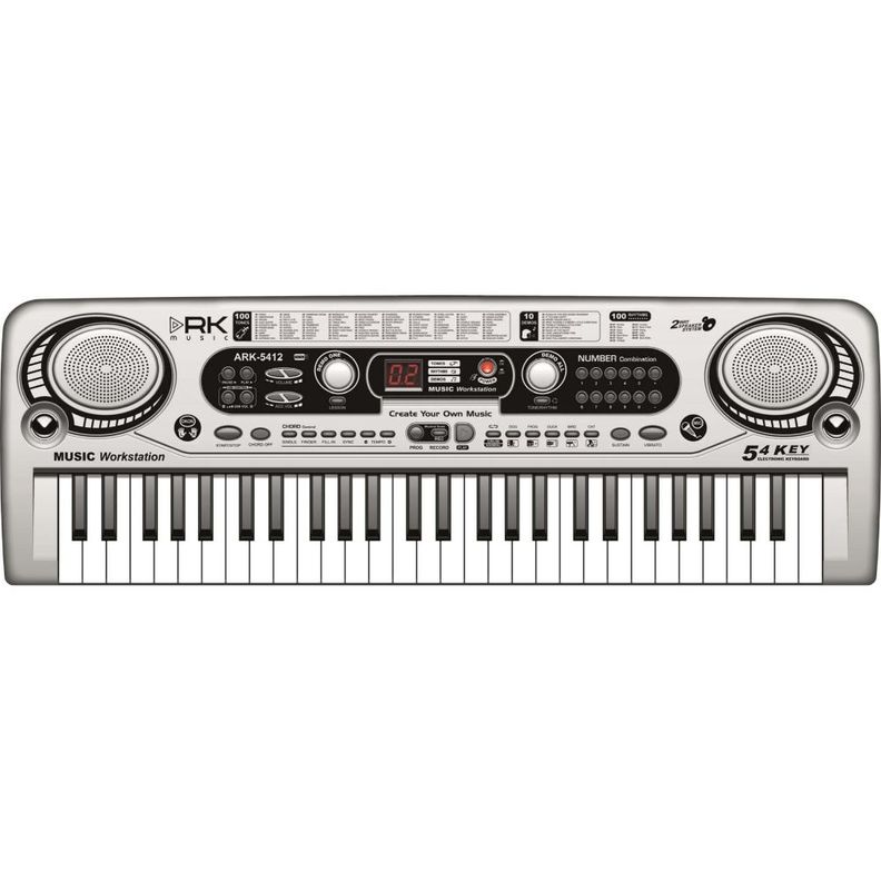 TECLADO INFANTIL 54 NOTAS COLOR GRIS-0