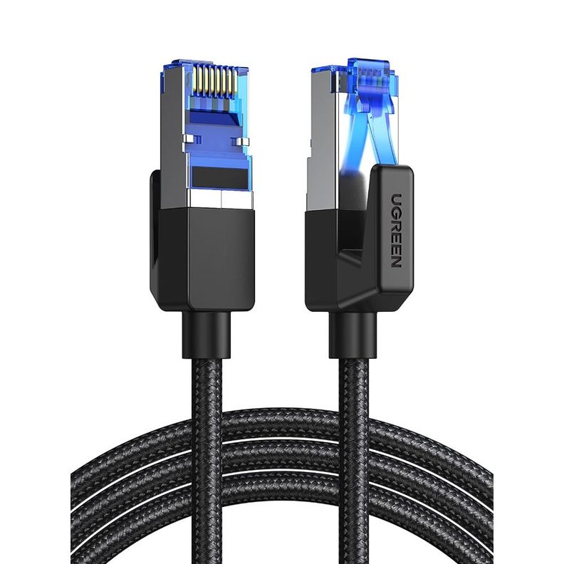 CABLE DE RED 15M CAT8 F/FTP (40GBPS) TRENZADO NEGRO UGREEN NW153-0