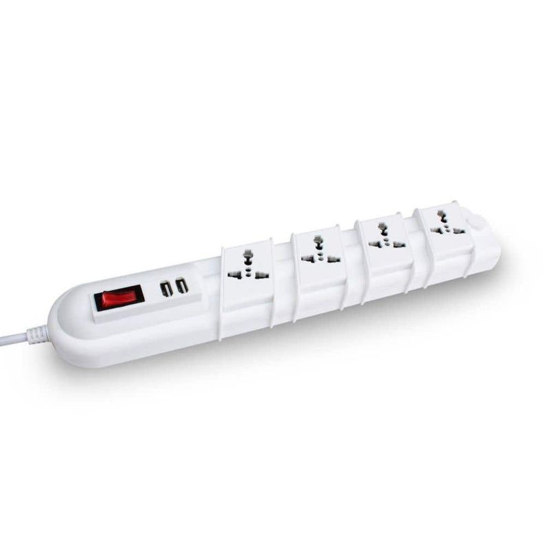 ALARGADOR MULTINORMA 3MTS / 4 TOMAS + 2 USB + PROTECCION REMA-0