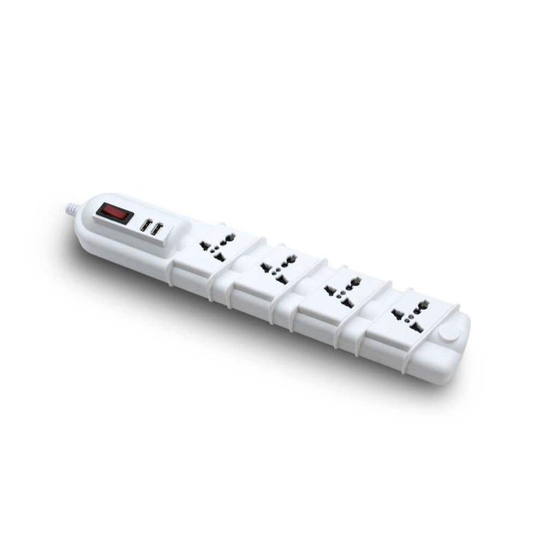 ALARGADOR MULTINORMA 3MTS / 4 TOMAS + 2 USB + PROTECCION REMA-1