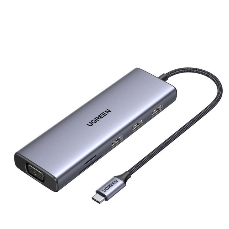 MULTIPUERTO USB-C / 1HDMI 4K60HZ + 1VGA 1080P + 3USB 3.0 + RJ45 GIGABIT + INUSB-C PD UGREEN CM498