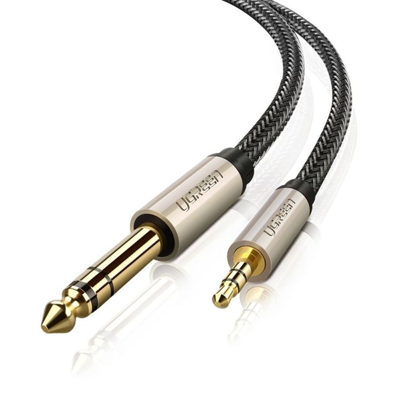 CABLE DE AUDIO PLUG 3.5MM/PLUG 6.3 ESTEREO M/M 2M NEGRO UGREEN AV127
