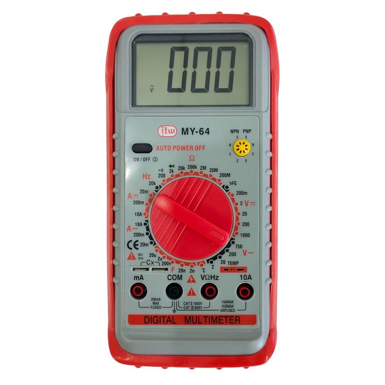 MULTITESTER DIGITAL- VOLTAJE Y CORRIENTE AC / DC / RESISTENCIA MY-64-0