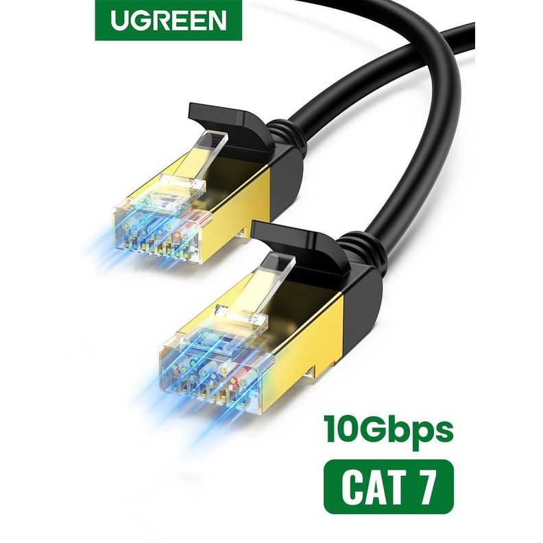 CABLE DE RED 10M CAT7 F/FTP (10GBPS) NEGRO UGREEN NW107-1