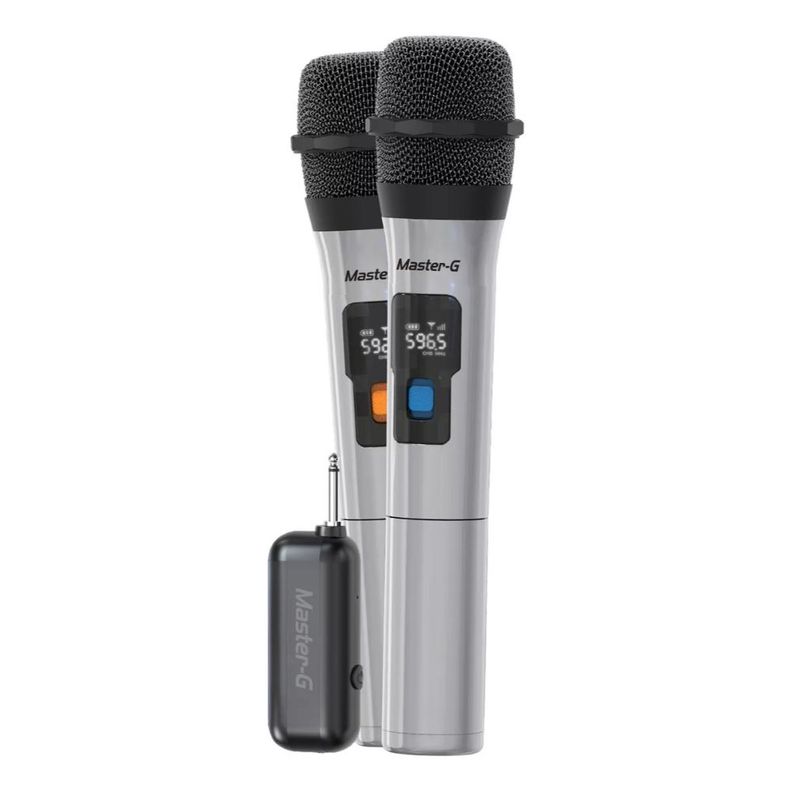 PAR DE MICROFONOS INALAMBRICOS CON RECEPTOR UHF-0
