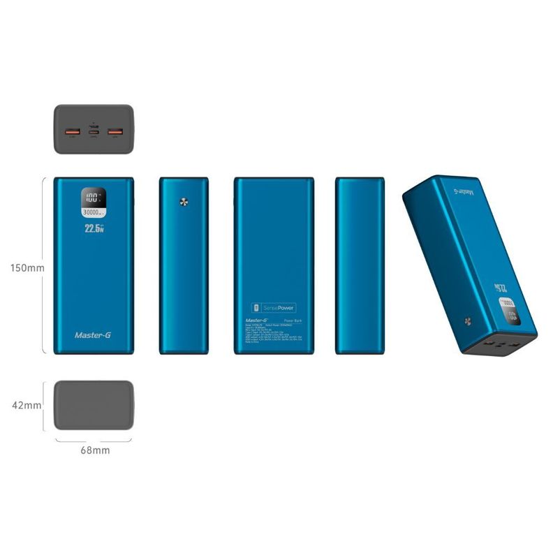 CARGADOR PORTATIL 30.000 MAH 22.5W UCP30LPD MASTER-G-2