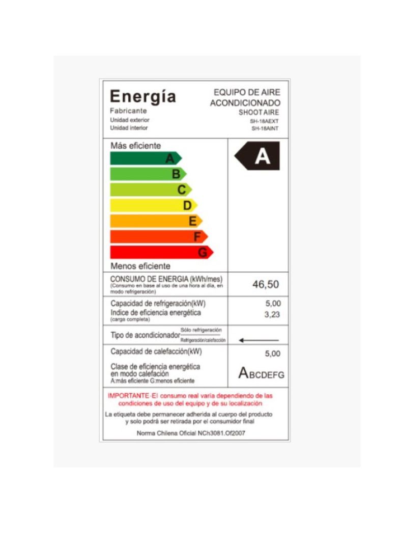 Aire Acondicionado Split Inverter Calor-Frío 18000 BTU Wifi Shoot Aire-4