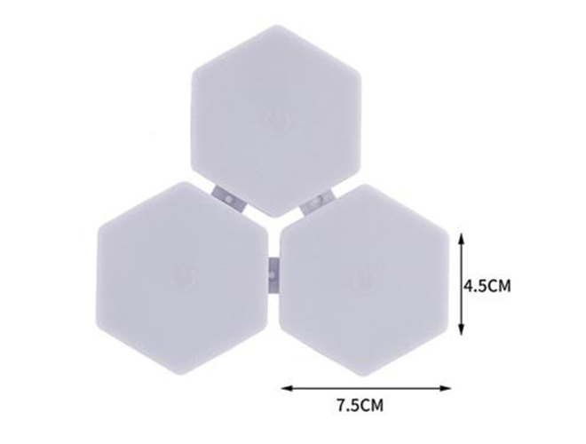 Set de 3 Luces Led Hexagonales con Control 120 Lúmenes-1