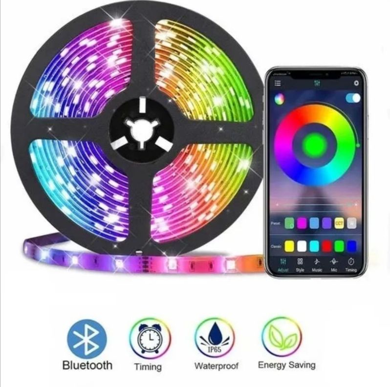 Tira de Luces LED 5Mts RGB con Bluetooth-0