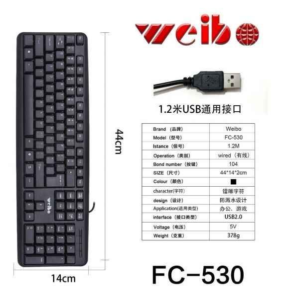 Teclado Weibo FC-530-2