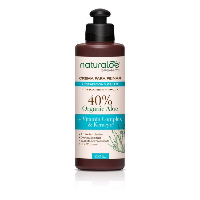 Crema de Peinar Naturaloe Hidratación & Brillo 250mL-0