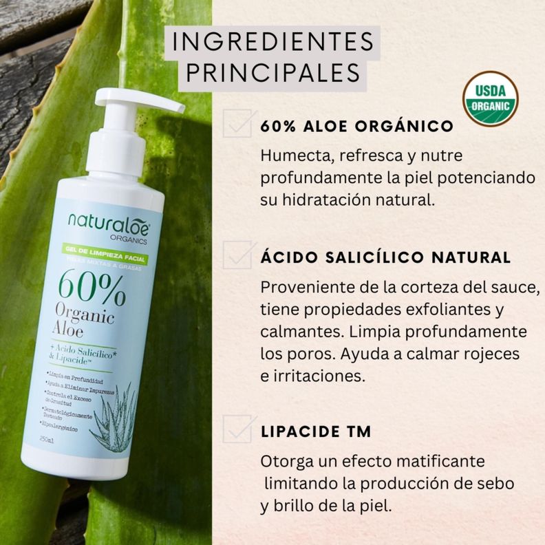 Gel de Limpieza Facial Piel Mixta a Grasa Naturaloe-1