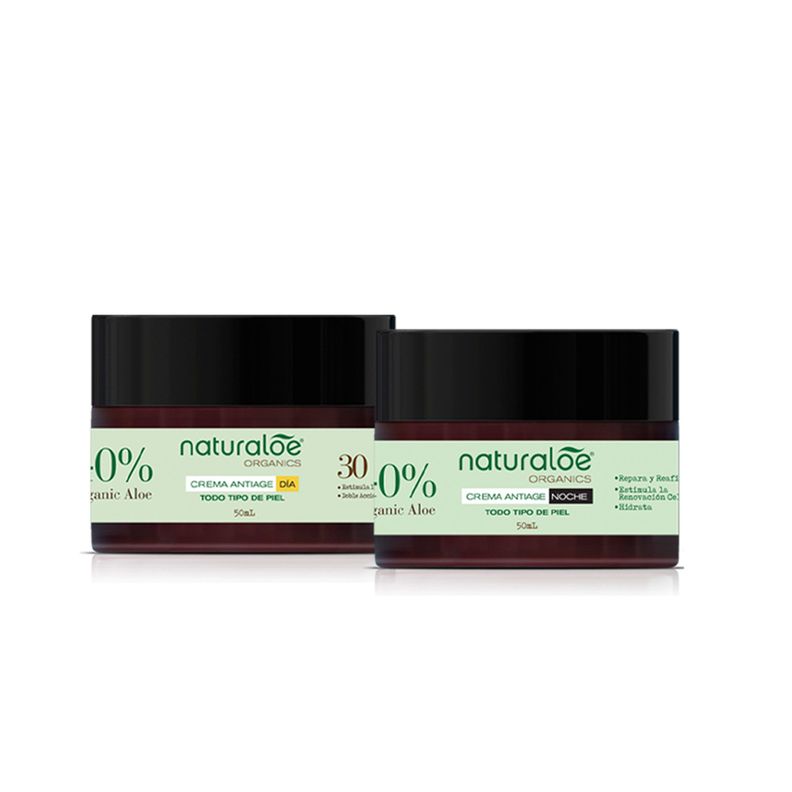 Naturaloe Set Antiage Crema Día y Noche FPS30 50ml c/u-1
