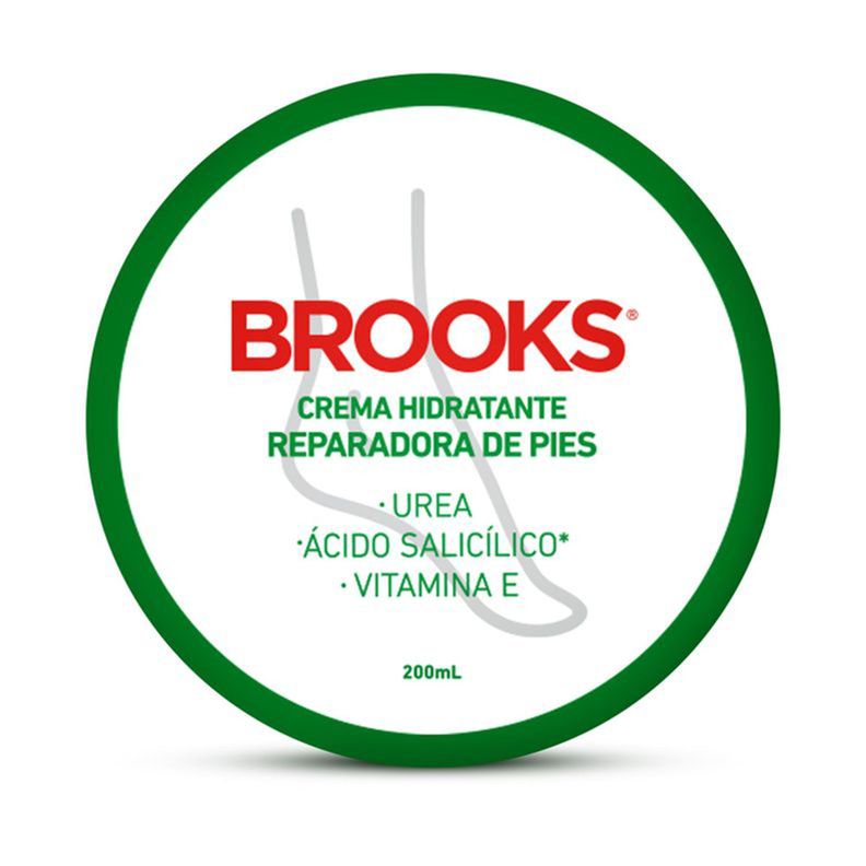 Crema Hidratante de Pies Brooks 200ml Transparente [ 9997 ]
