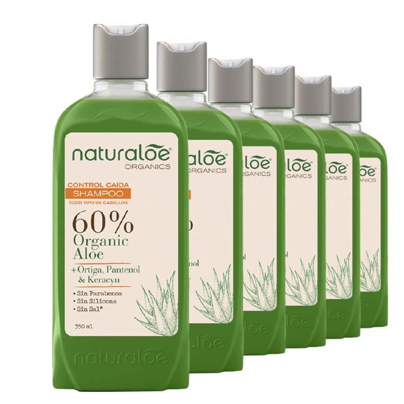 Pack 6 Shampoo Naturaloe Control Caída Normal 350ml-0