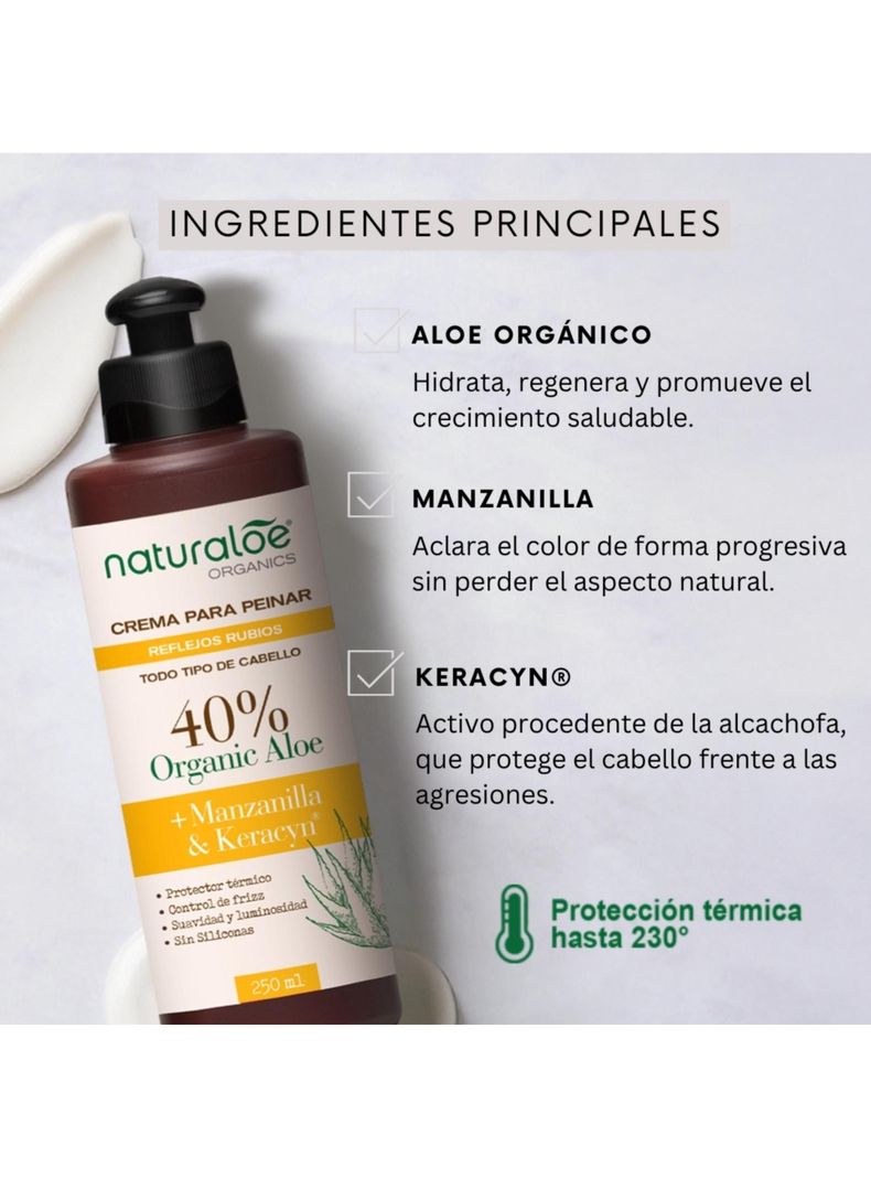 Crema de Peinar Naturaloe Reflejos Rubios 250mL-3