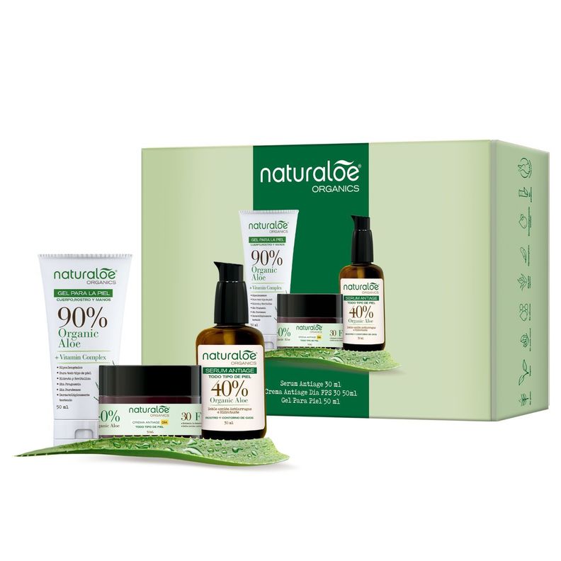 Set Naturaloe Crema día antiage + Serum + Gel Puro Aloe-0