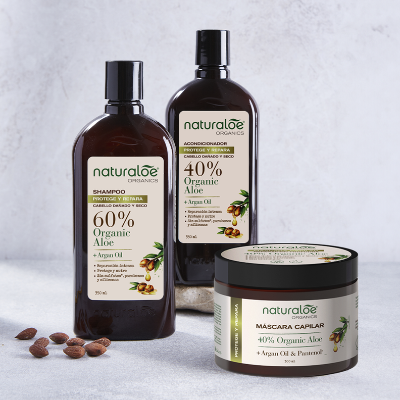Set Shampoo + Acondicionador + Masc Reparación Aloe & Argan-1