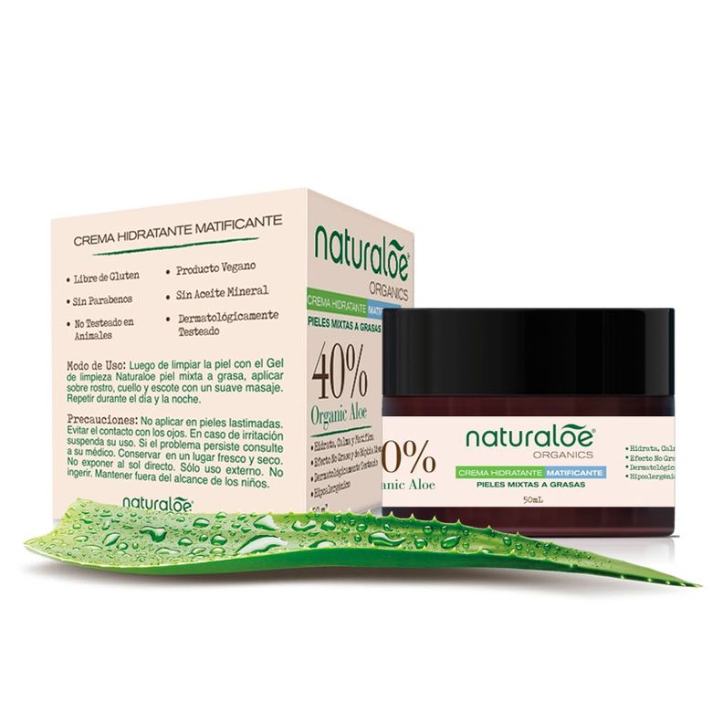 Crema Hidratante Matificante Pieles Mixta a Grasa Naturaloe-2