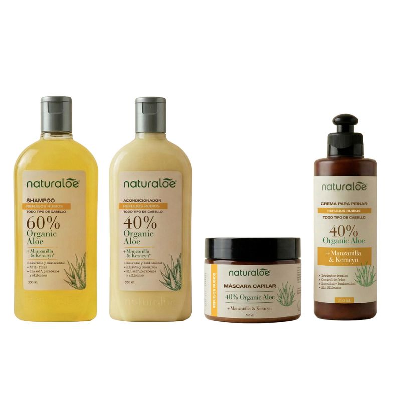 Set Linea Completa Reflejos Rubios Naturaloe Amarillo