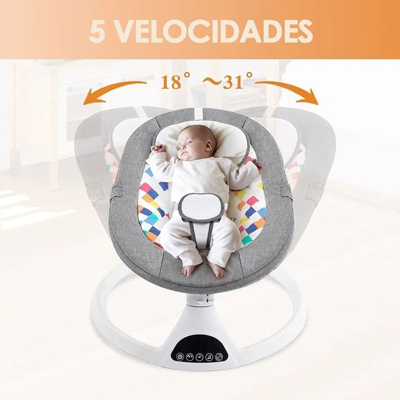 Silla Mecedora Eléctrica Táctil para Bebé - BABYMINE-5